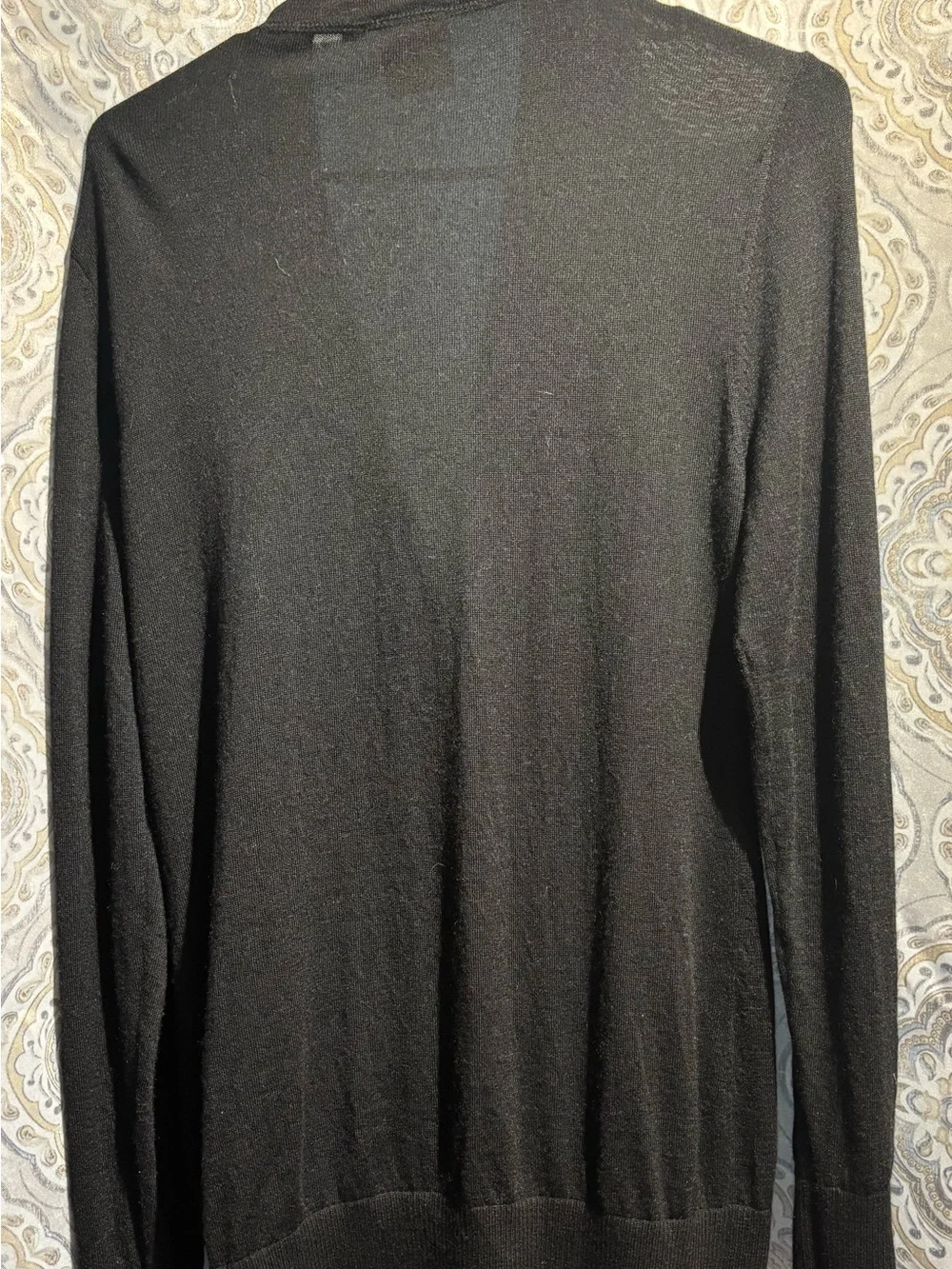 Tory Burch Black Wool lightweight Cardigan XL